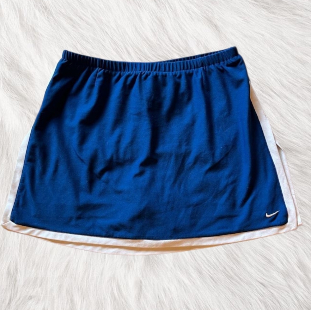 Nike Dri Fit Blue Tennis Skirt With Attached Compression Shorts, Size Large